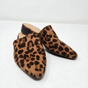 A New Day Women's Leopard Print Pointed Toe Mules Slip-On Shoes Size 7
